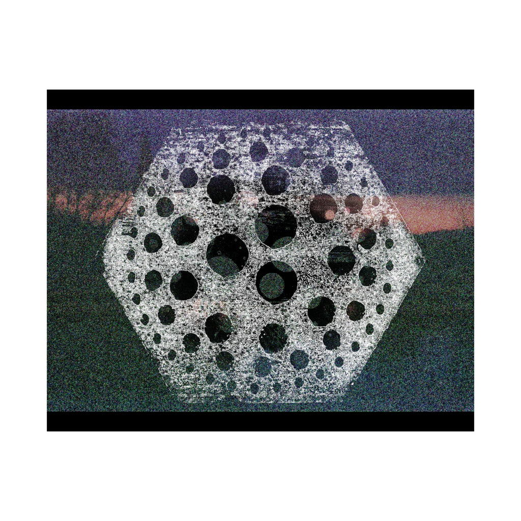 Abstract Geometric Moon Poster — Matte Horizontal Art Print