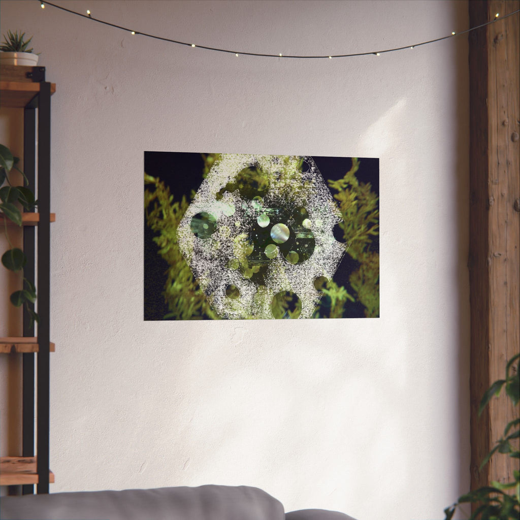 Abstract Green Bubble Matte Poster — Botanical Surreal Horizontal Wall Art