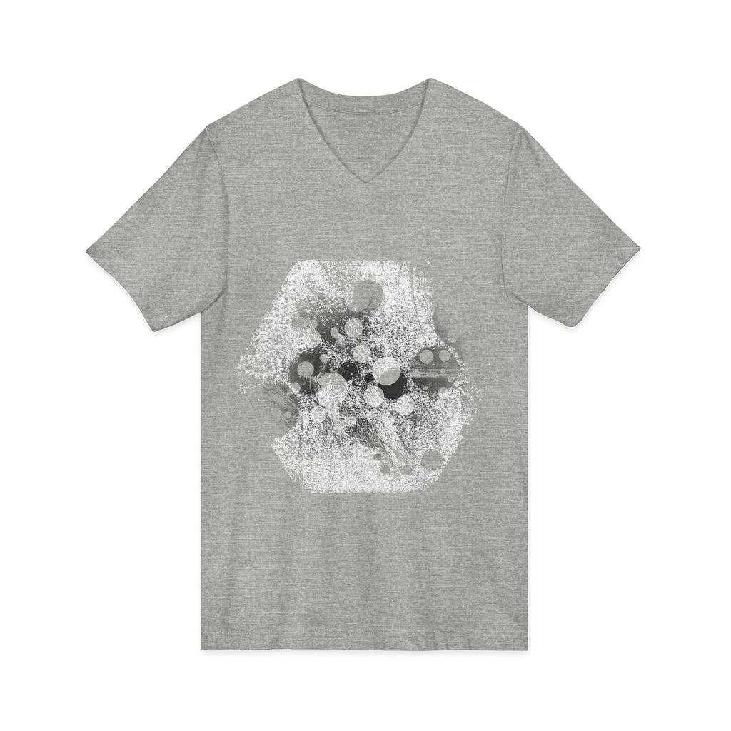 Hex Moon Graphic Tee Design Hex32 — Distressed Space Cheese Vintage Astronomy V-Neck T-Shirt