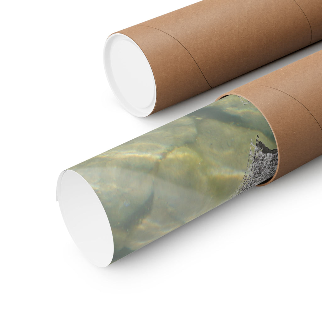 Abstract Seagrass & Stone Matte Horizontal Poster — Coastal Texture Wall Art