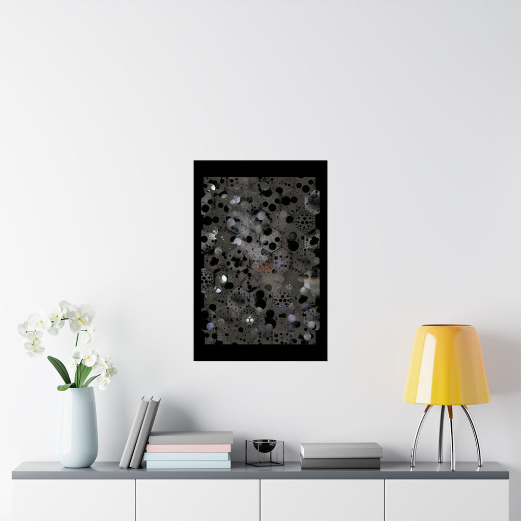 Abstract Black Bubble Matte Poster — Modern Geometric Wall Art