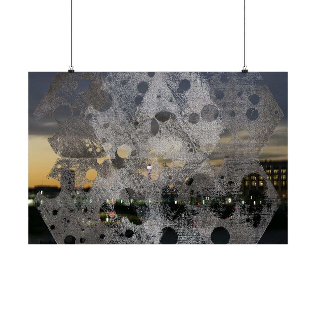 Abstract Urban Nightscape Poster — Matte Horizontal Art Print