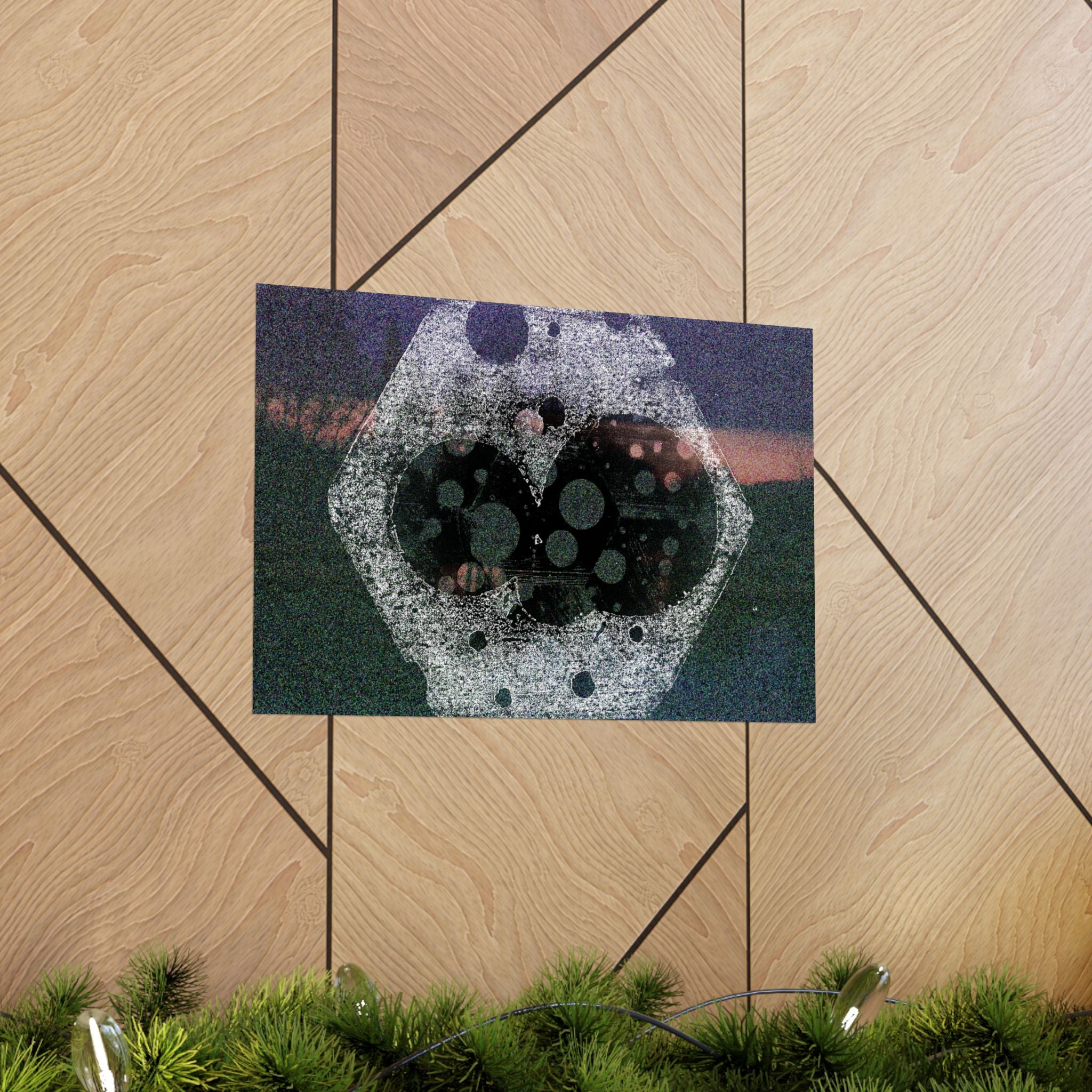 Abstract Celestial Hexagon Matte Poster — Moody Night Sky Art Print