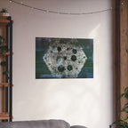 Abstracte maanzeshoek poster — Matte horizontale wanddecoratie 