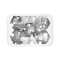 Geometric Hexagon Snowflake Bath Mat – Monochrome Modern Bathroom Rug
