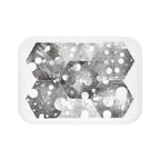 Geometric Hexagon Snowflake Bath Mat – Monochrome Modern Bathroom Rug