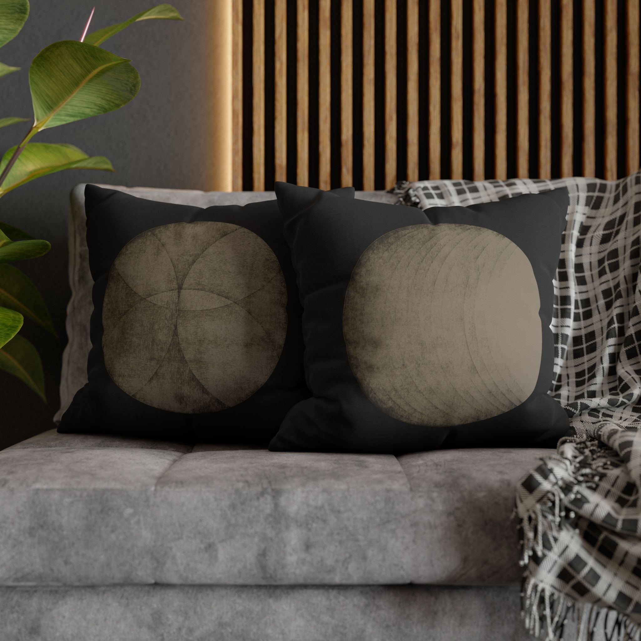 Vintage Moon Pillowcase — Minimalist Celestial Throw Pillow Cover