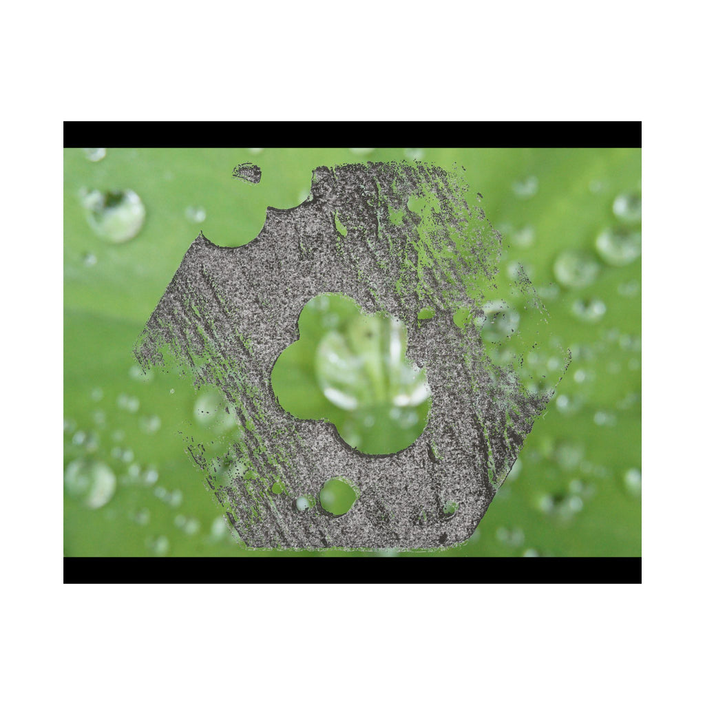 Dewy Leaf Macro Matte Horizontal Posters | Nature Water Droplet Wall Art