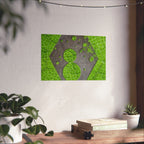Bladstructuur nummer 8 poster, mat, horizontaal, groene botanische muurdecoratie 