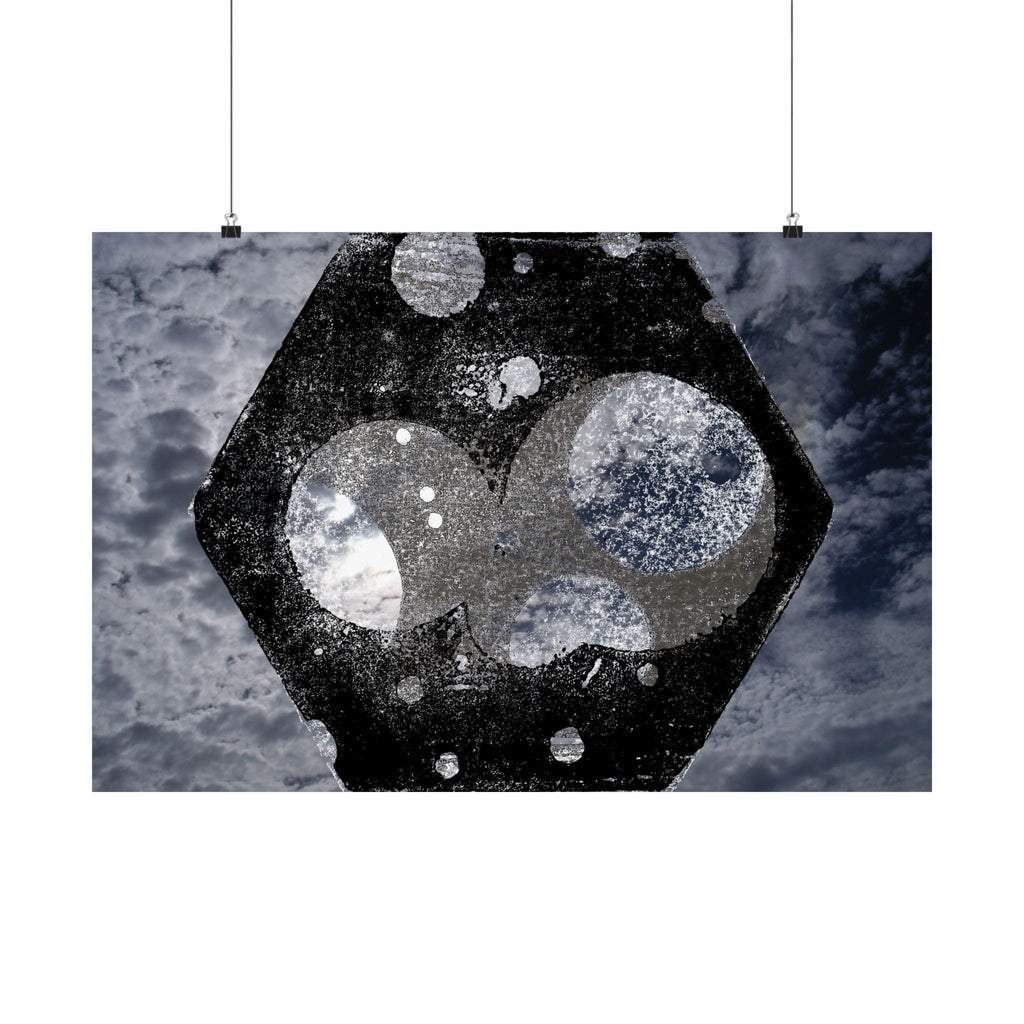 Abstract Celestial Hex Matte Poster — Moody Space Wall Art