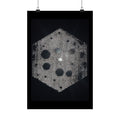 Matte Poster — Abstract Hexagon Moon Art (Minimalist Monochrome Wall Print)