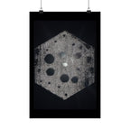 Matte Poster — Abstract Hexagon Moon Art (Minimalist Monochrome Wall Print)