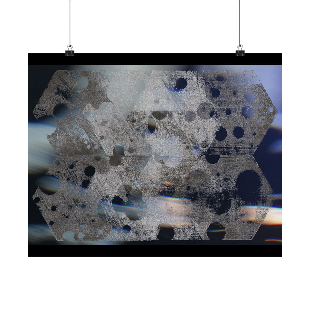 Abstracte zeshoekige matte poster — Moderne geometrische kunstprint 