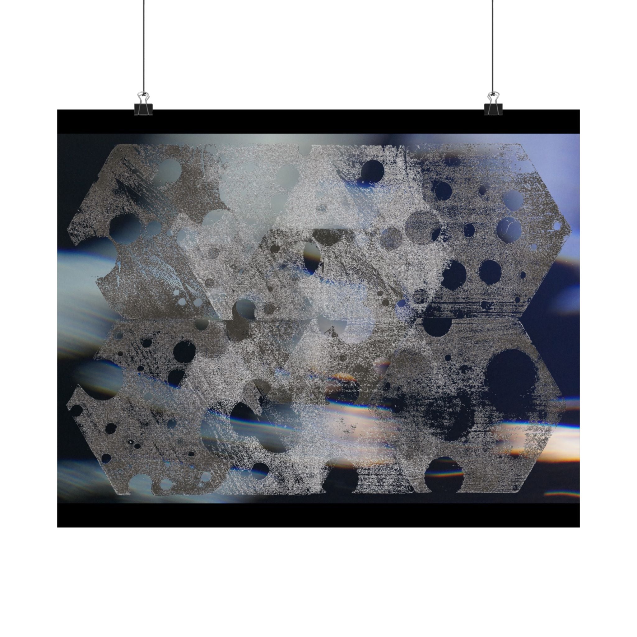 Abstract Hexagon Matte Poster — Modern Geometric Art Print