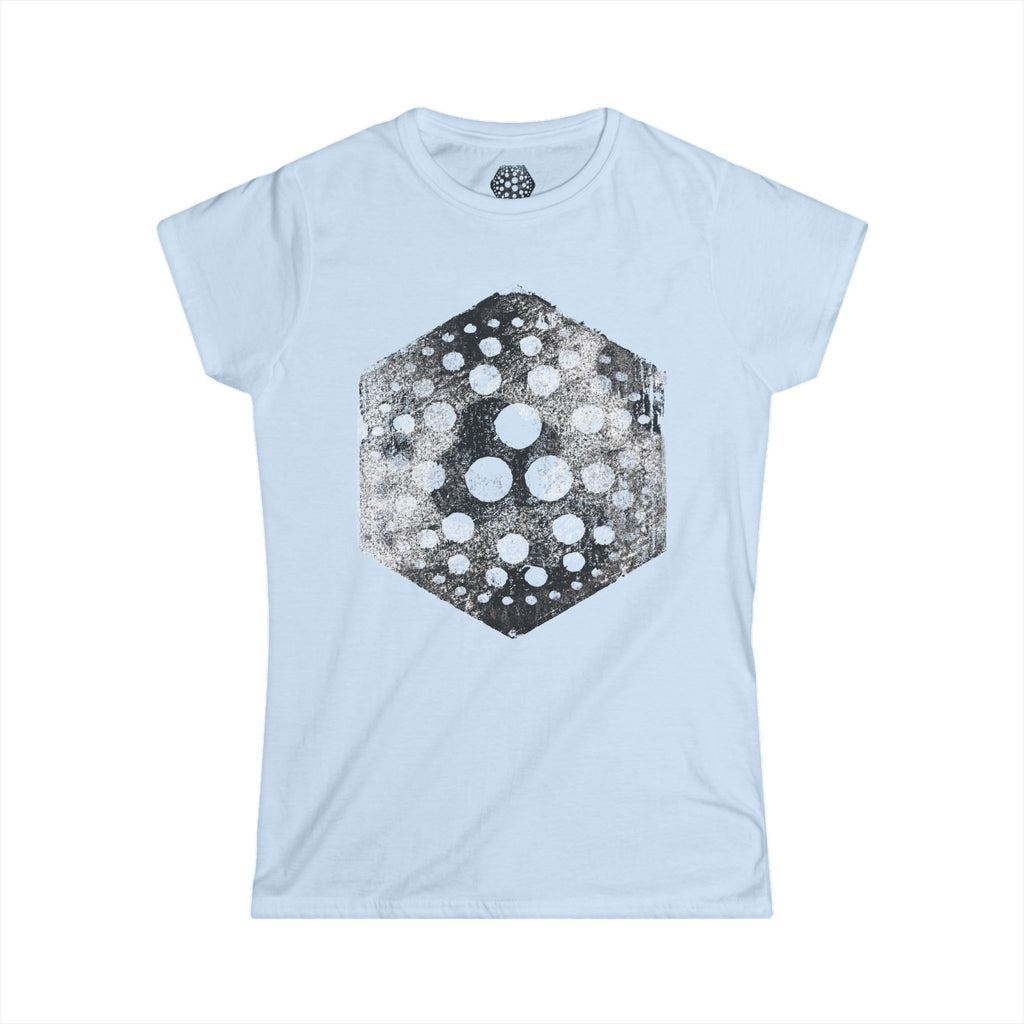 Hexagon Cosmic Dots Women's Tee — Vintage Space Geometry Graphic