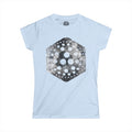 Hexagon Cosmic Dots Women's Tee — Vintage Space Geometry Graphic