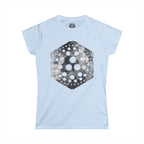 Hexagon Cosmic Dots Women's Tee — Vintage Space Geometry Graphic