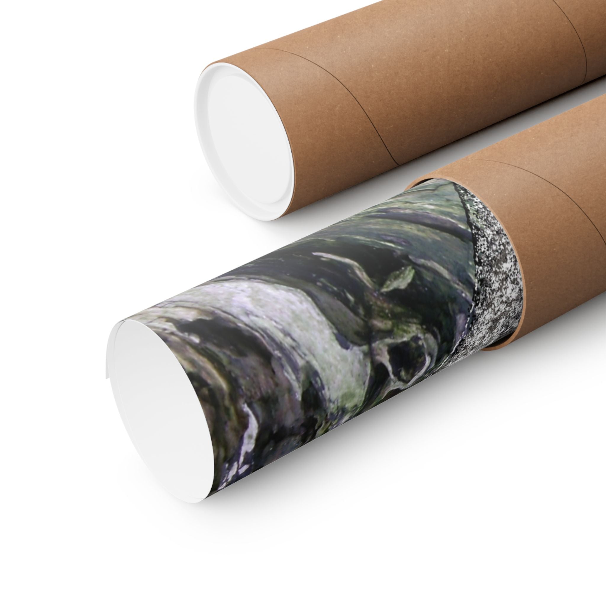 Abstract Cosmic Marble Matte Horizontal Poster — Surreal Lunar Texture Wall Art