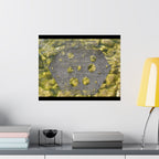 Abstracte geode matte horizontale poster — Gele kristaltextuur wanddecoratie 