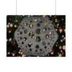 Poster met zeshoekig gatenpatroon | Horizontale poster, abstracte geometrische muurdecoratie 