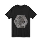 Hex Moon Graphic Tee Design Hex14 — Distressed Space Cheese Vintage Astronomy V-Neck T-Shirt