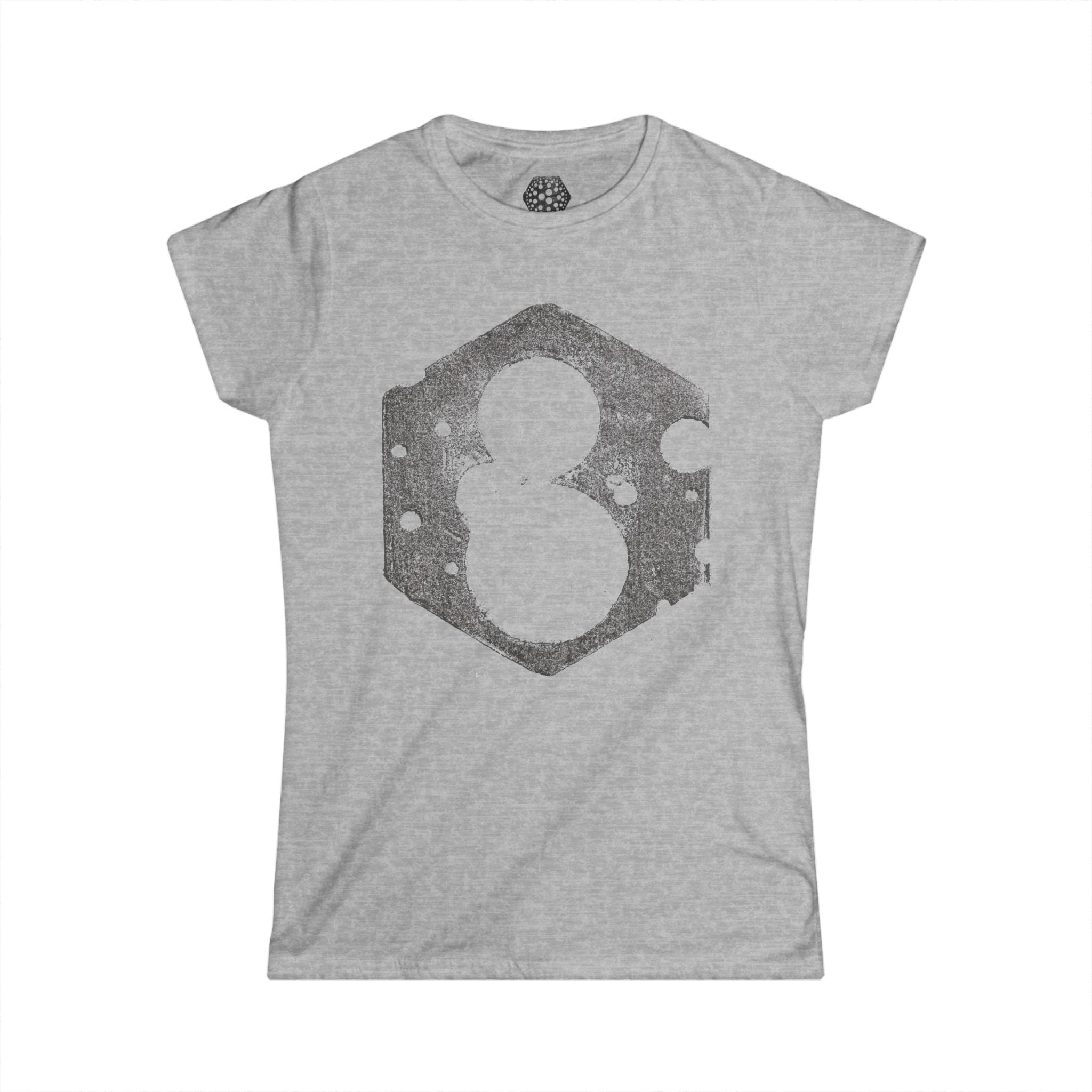 T-shirt met sneeuwpop en zeshoekige print — Damesshirt voor de wintervakantie 