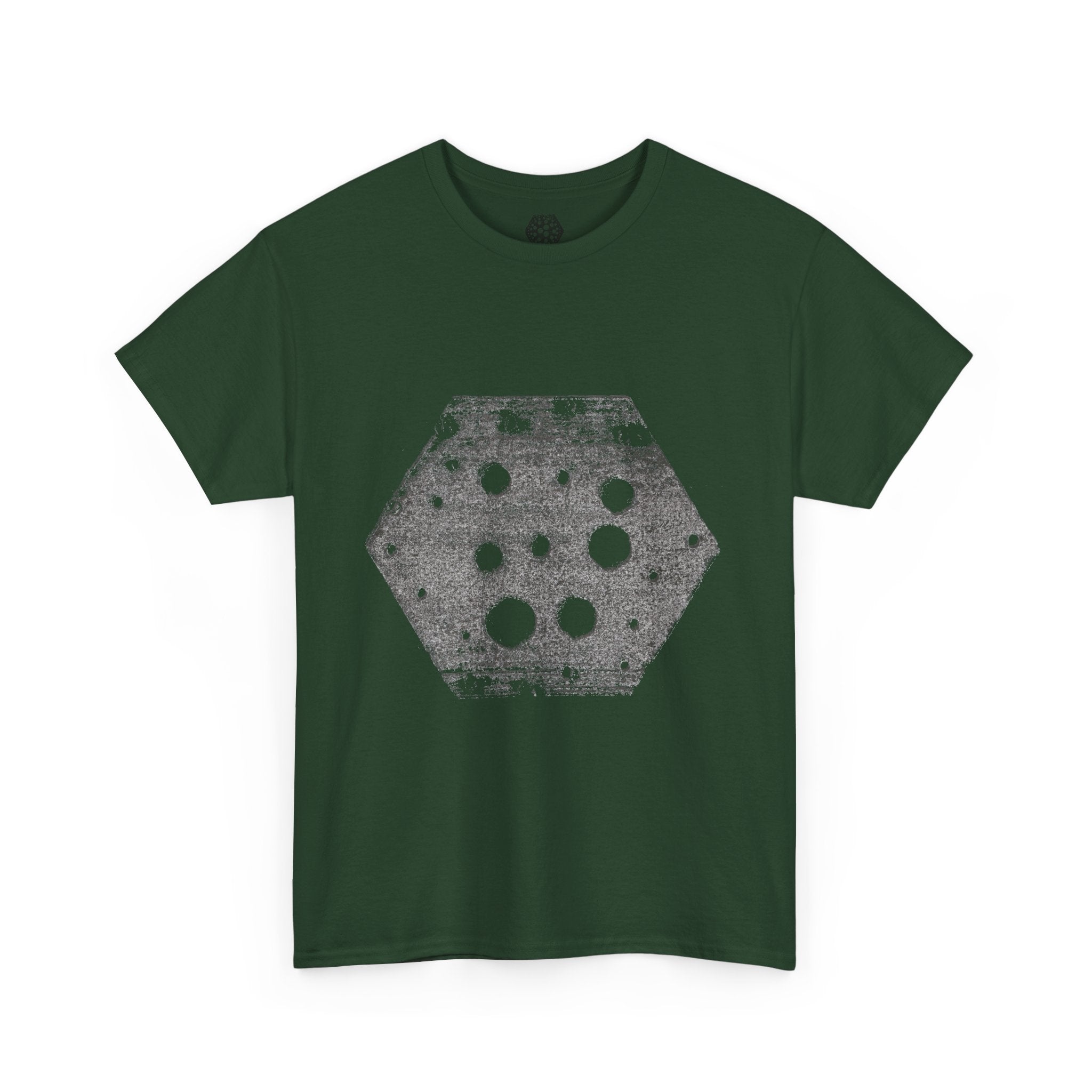 Hexagon Circles Graphic Tee — Digital Manual Print Art