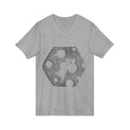 Hex Moon Graphic Tee Design Hex12 — Distressed Space Cheese Vintage Astronomy V-Neck T-Shirt