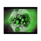 Abstract Neon Green Geometric Poster — Matte Horizontal Art Print