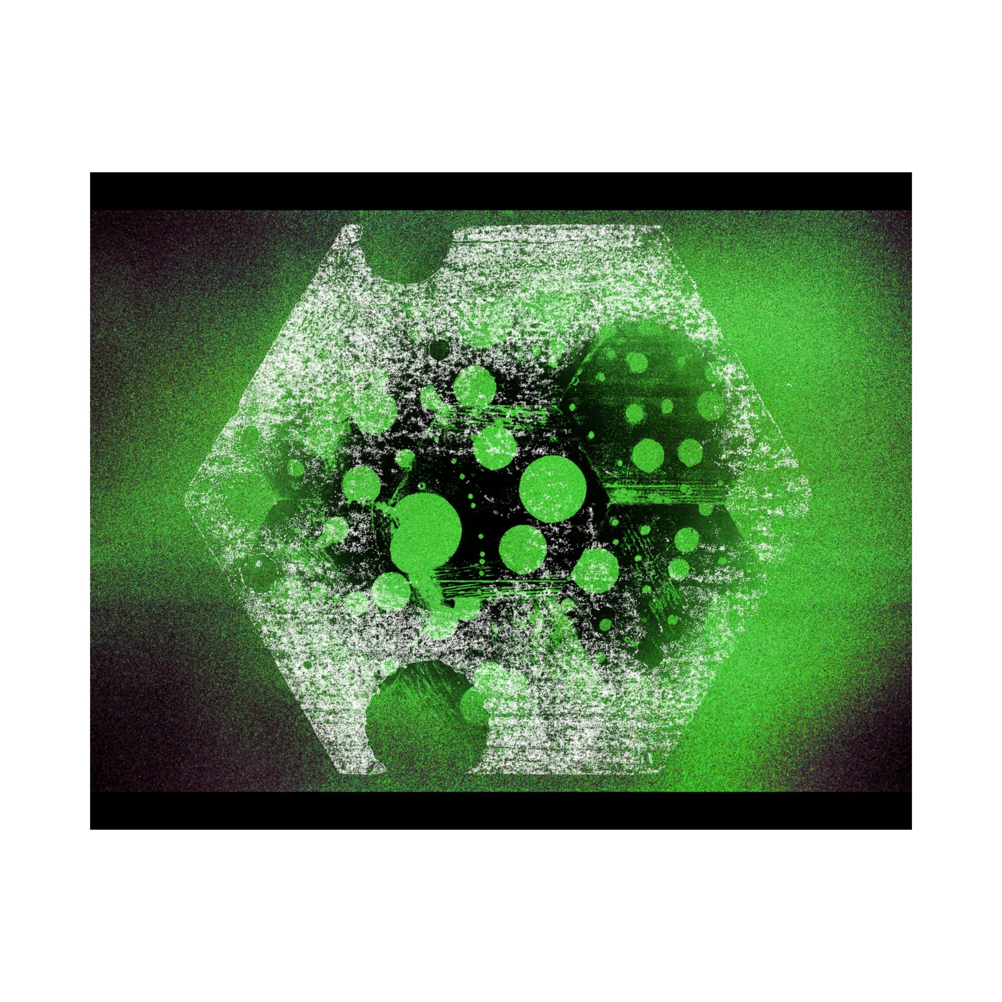 Abstract Neon Green Geometric Poster — Matte Horizontal Art Print