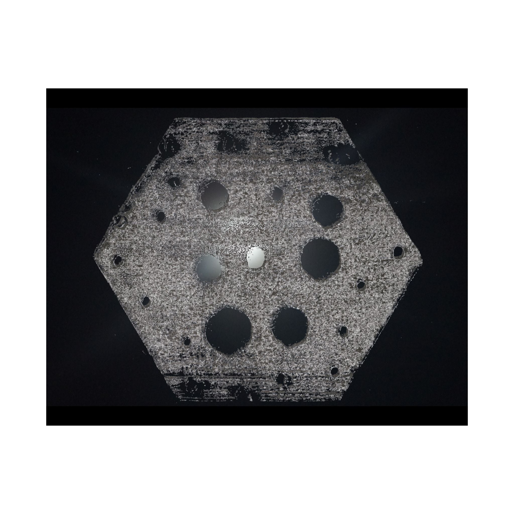 Abstract Hexagon Poster — Minimal Black & Gray Matte Horizontal Wall Art