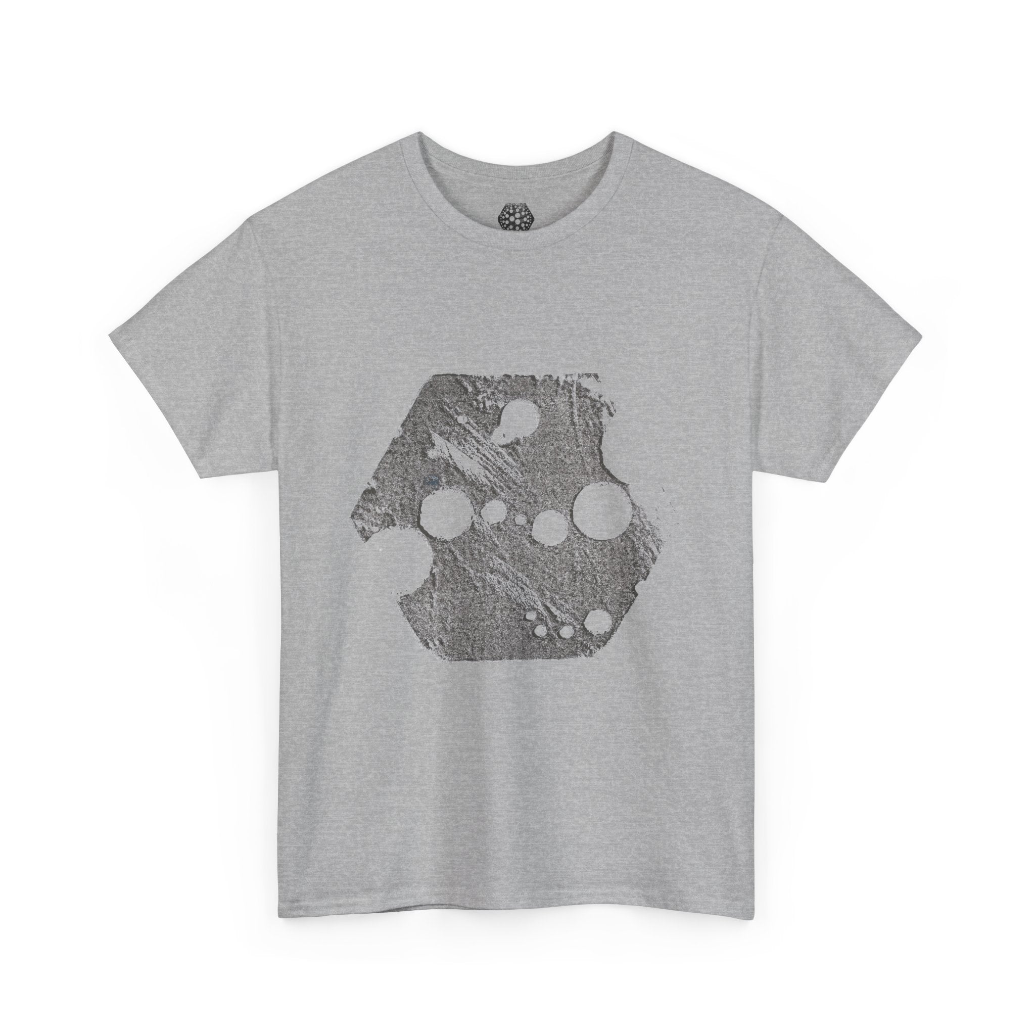 Hexagon Circles Graphic Tee — Digital Manual Print Art