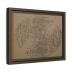 Framed Matte Canvas Print, no 11 — Twin Tree Wood-Carving Reproduction (Taupe & Arrowtown)