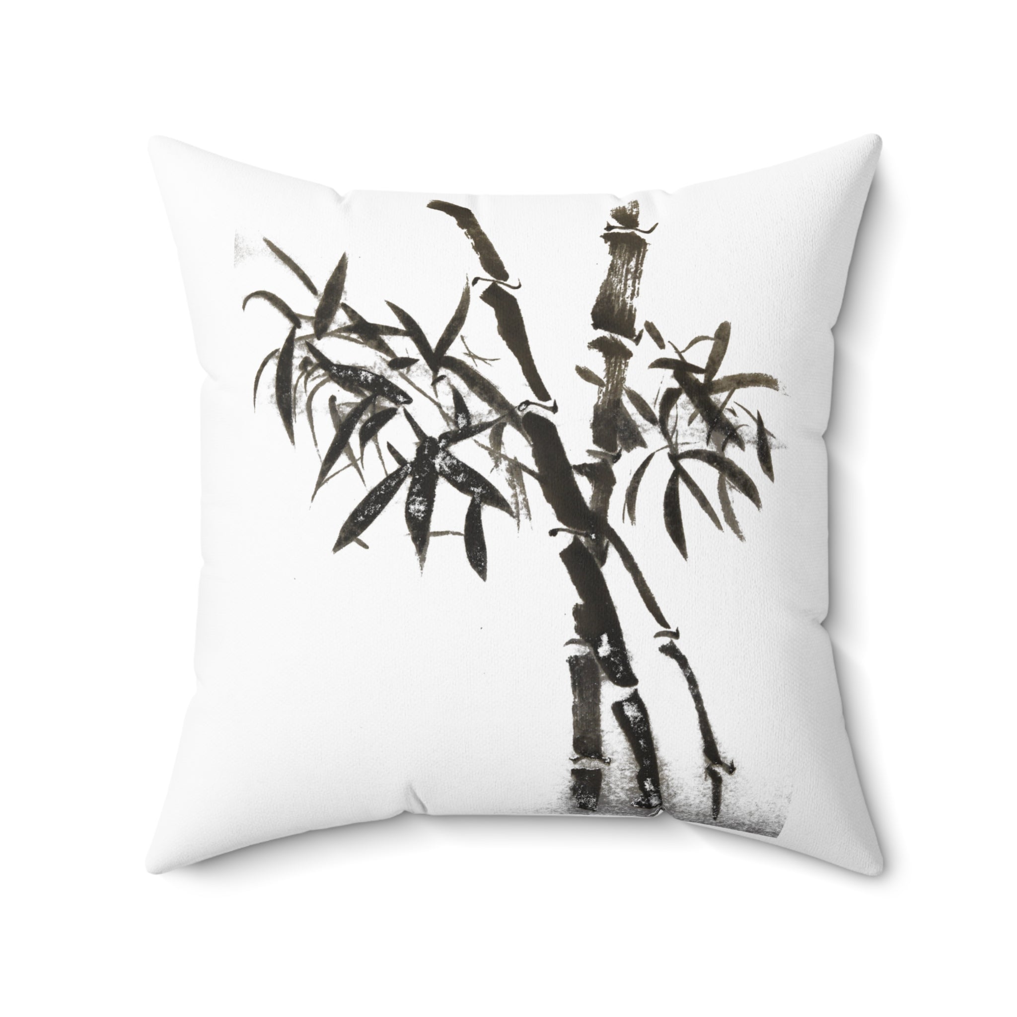Decoratief sierkussen met bamboe-inktkunst - Minimalistisch Aziatisch Zen-sierkussen 