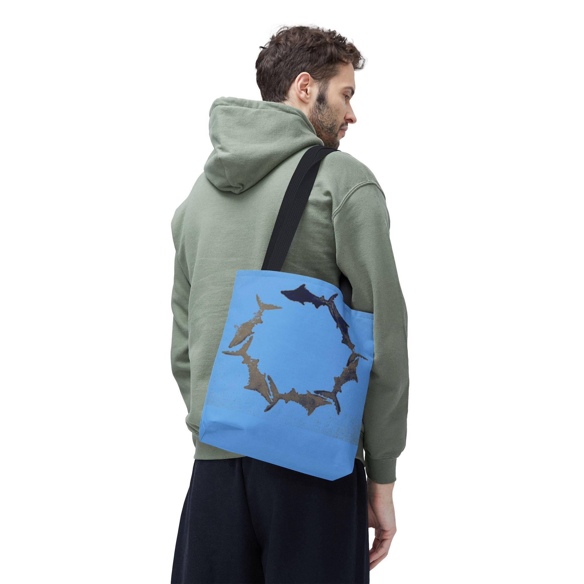 Shark Circle Tote Bag – Ocean Wildlife Canvas Tote