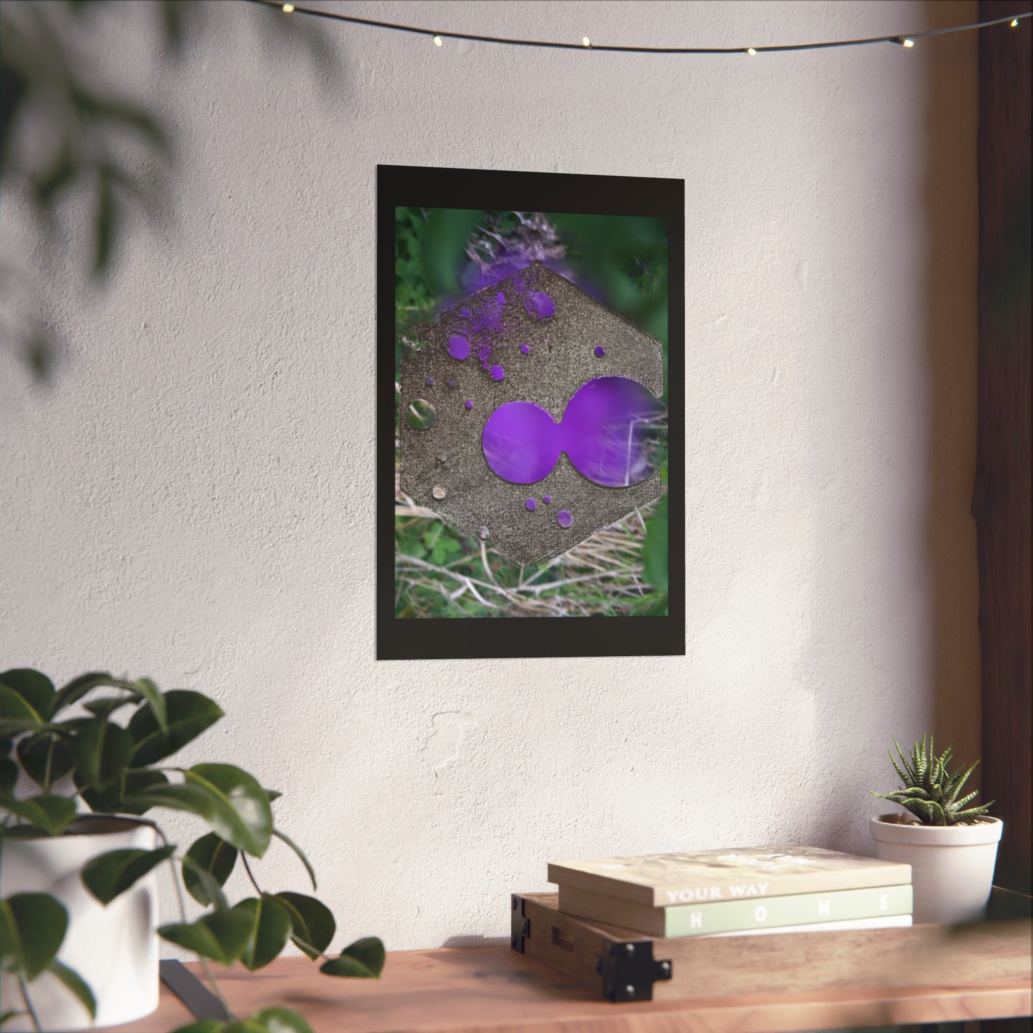 Purple Abstract Ink Blot Poster Matte Vertical Poster