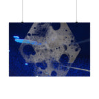 Abstract Blue Space Poster — Matte Horizontal Art Print