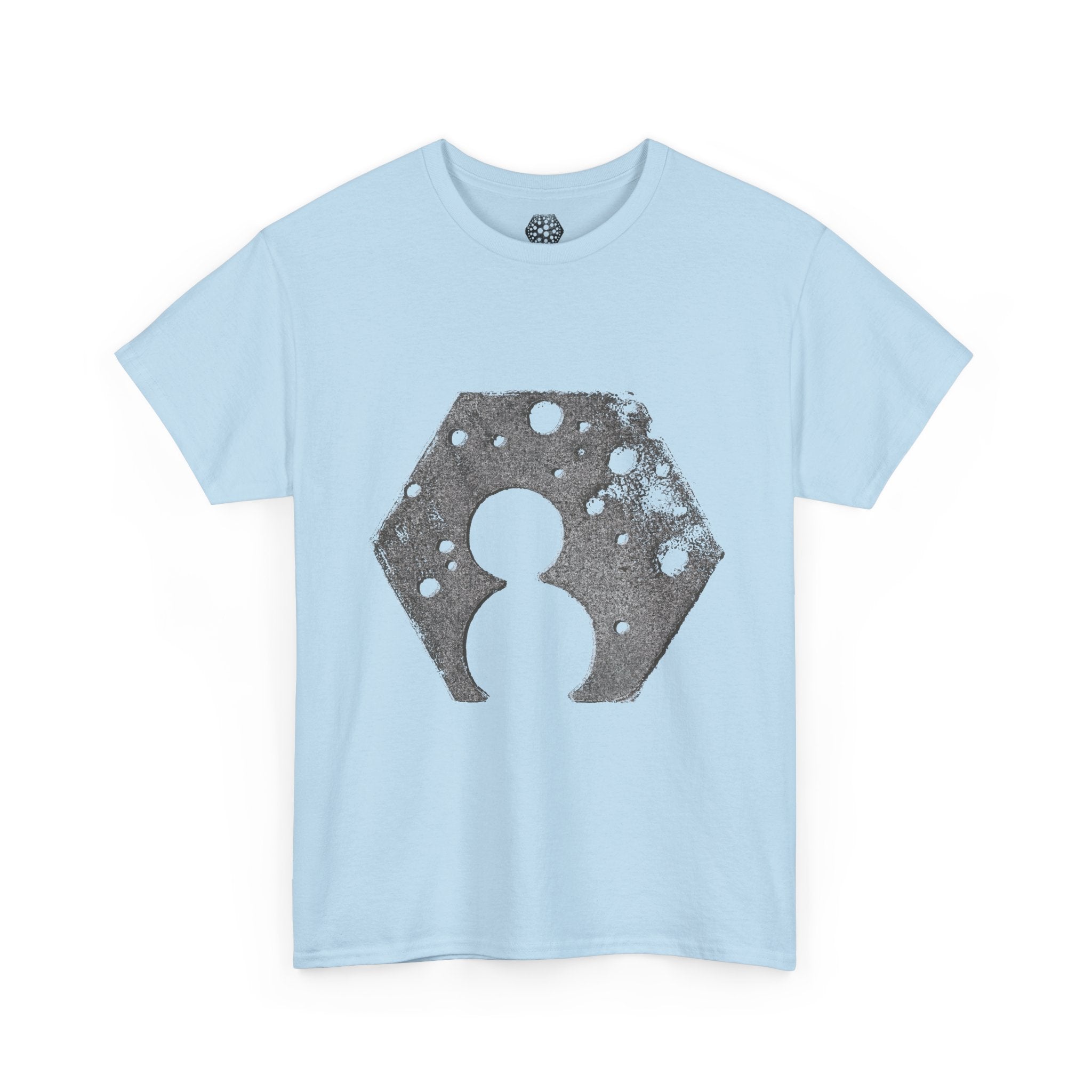 Hexagon Circles Graphic Tee — Digital Manual Print Art
