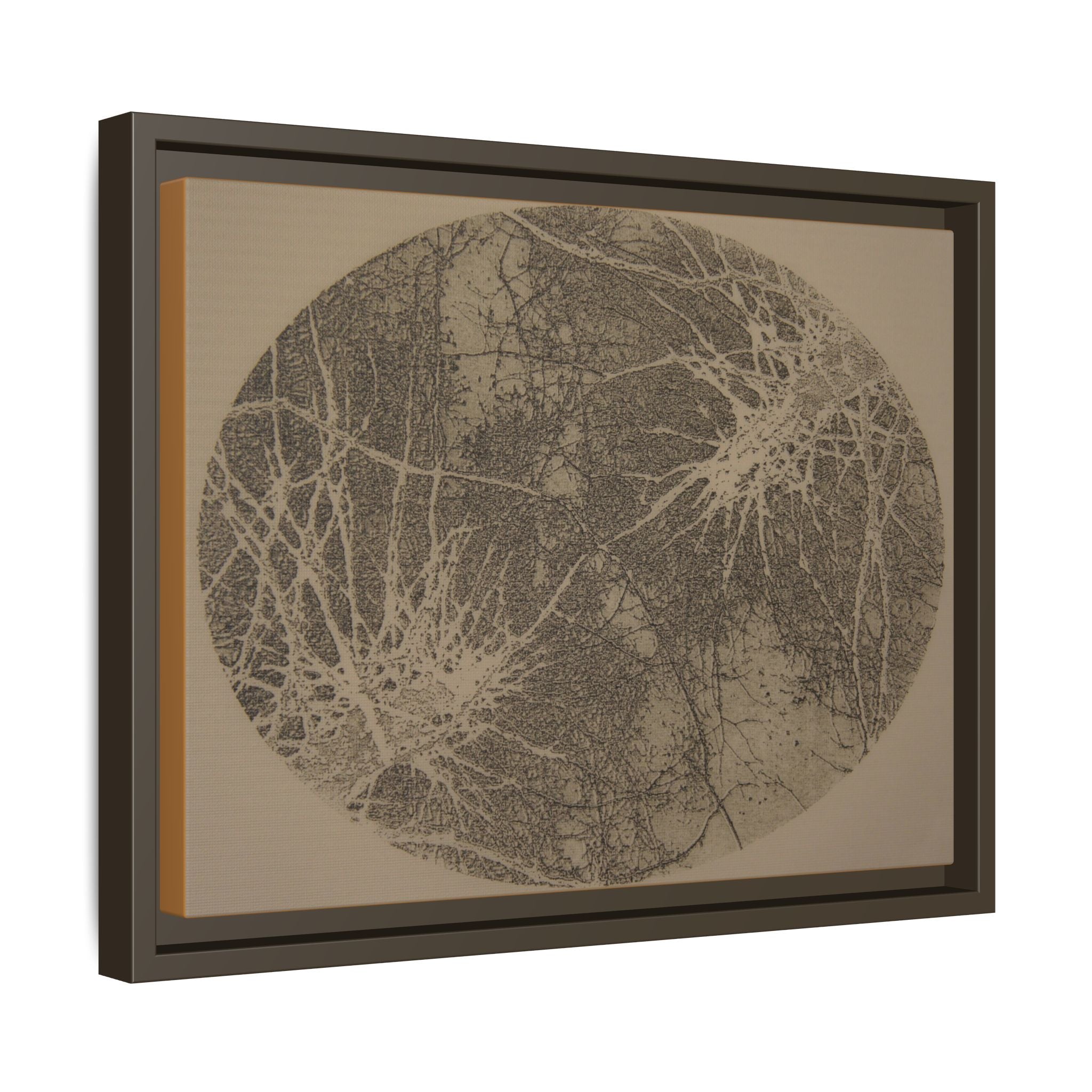 Framed Matte Canvas Art — Abstract Moonprint Landscape - no 34