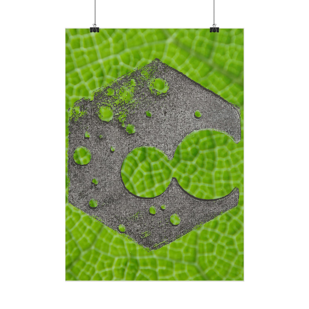 Hexagon Leaf Texture Poster | Green Botanical Wall Art