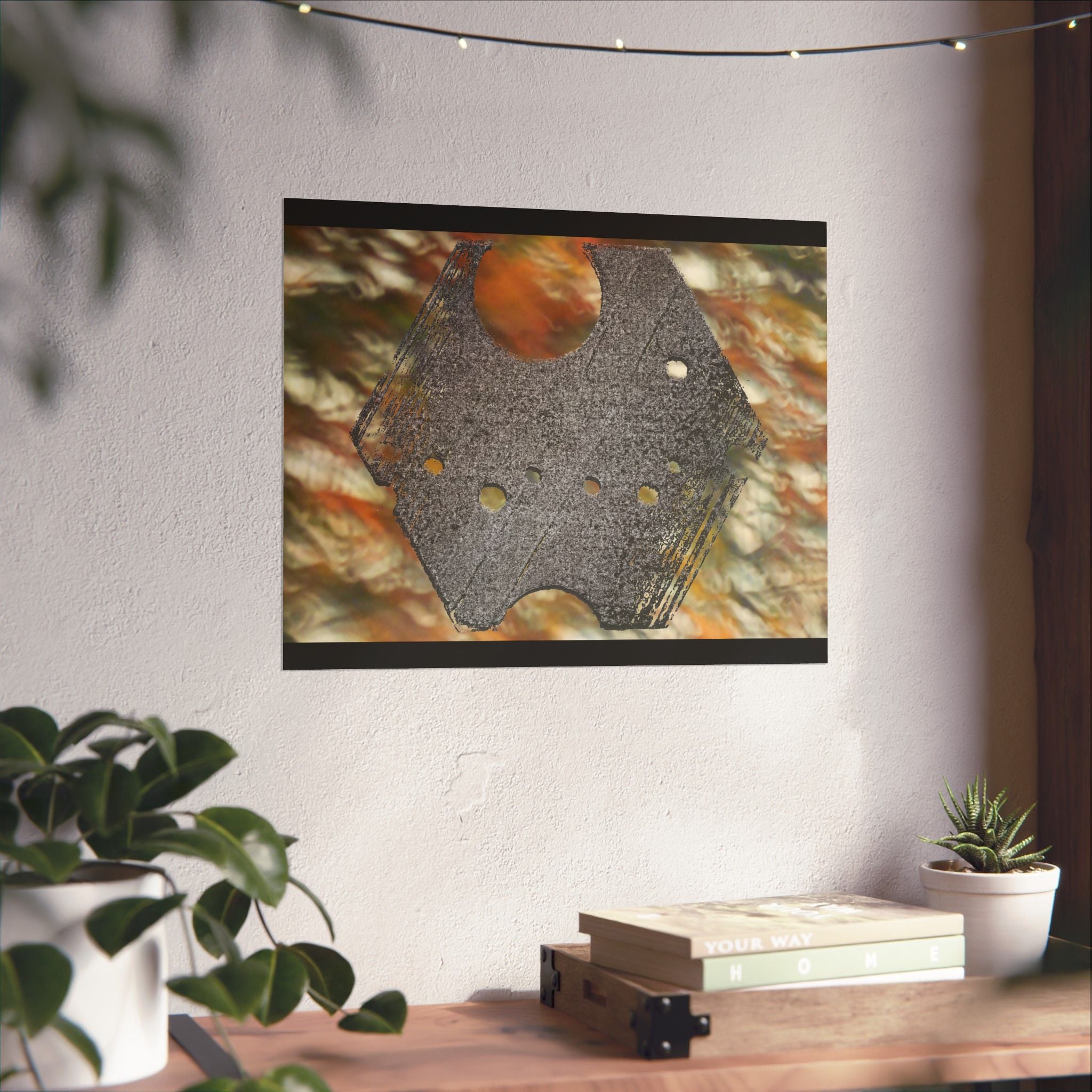 Abstract Geometric Texture Matte Horizontal Poster | Industrial Moon Art