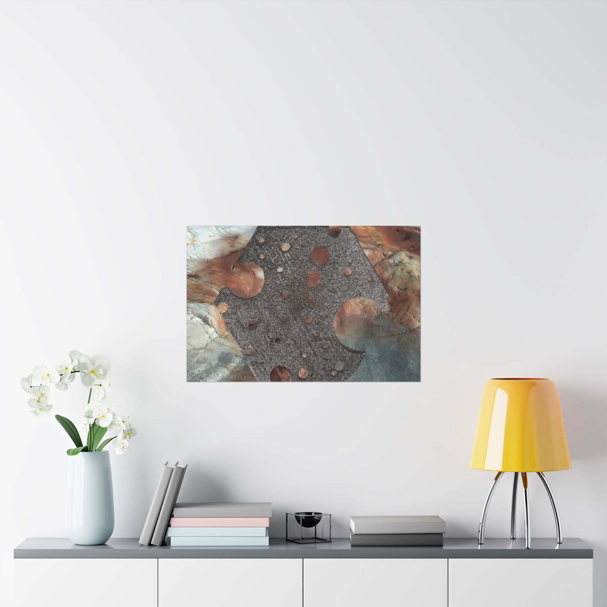 Abstracte poster met geologische textuur — Matte horizontale kunstprint 