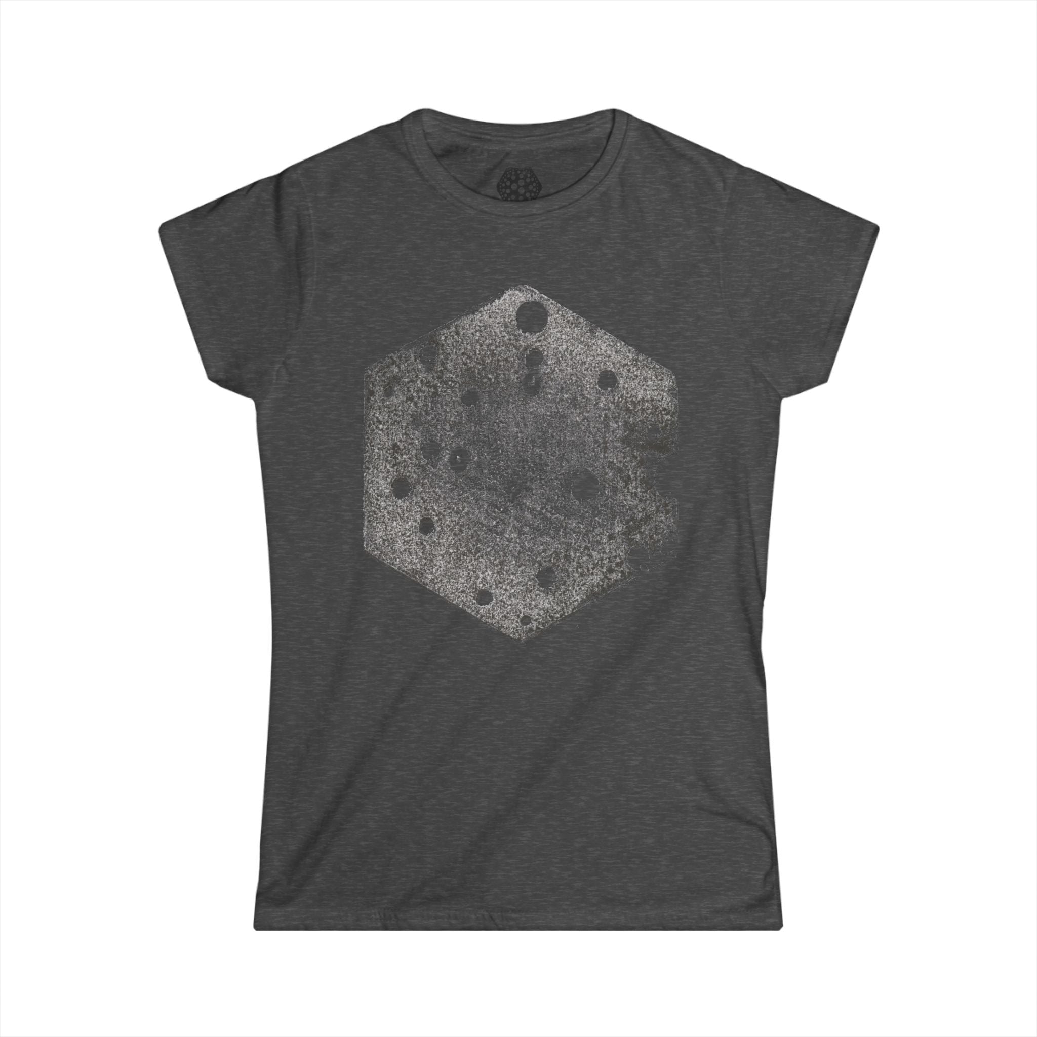 Dames T-shirt met Hexagon Galaxy-print — T-shirt met verweerde Space Dot-afbeelding 