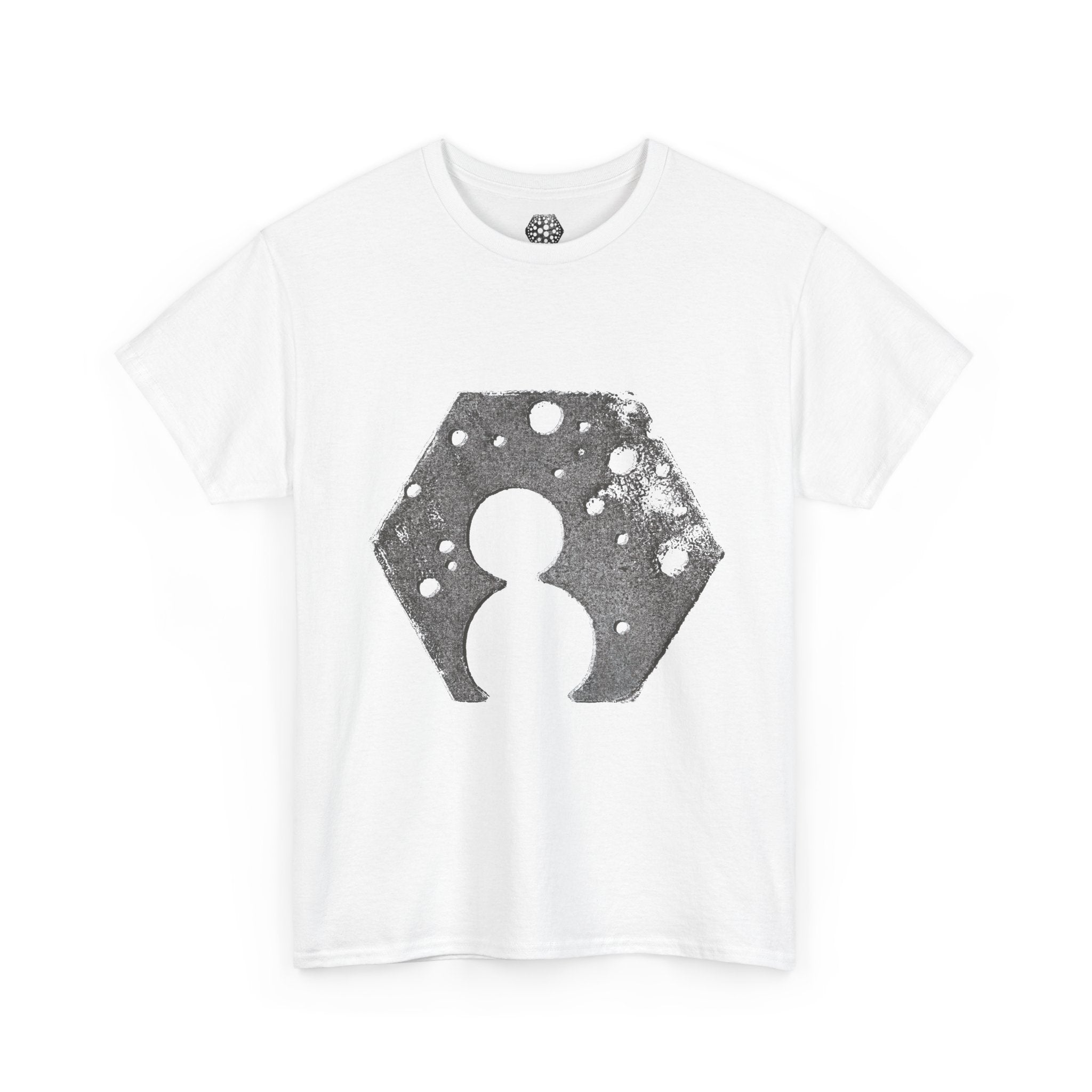 Hexagon Circles Graphic Tee — Digital Manual Print Art