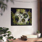 Abstracte poster met groen koraalrif, matte afwerking — Horizontale wanddecoratie geïnspireerd op de oceaan 