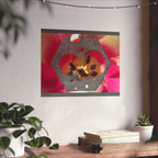 Abstract Floral Geometry Matte Horizontal Poster | Pink Bloom, Hex Cutout
