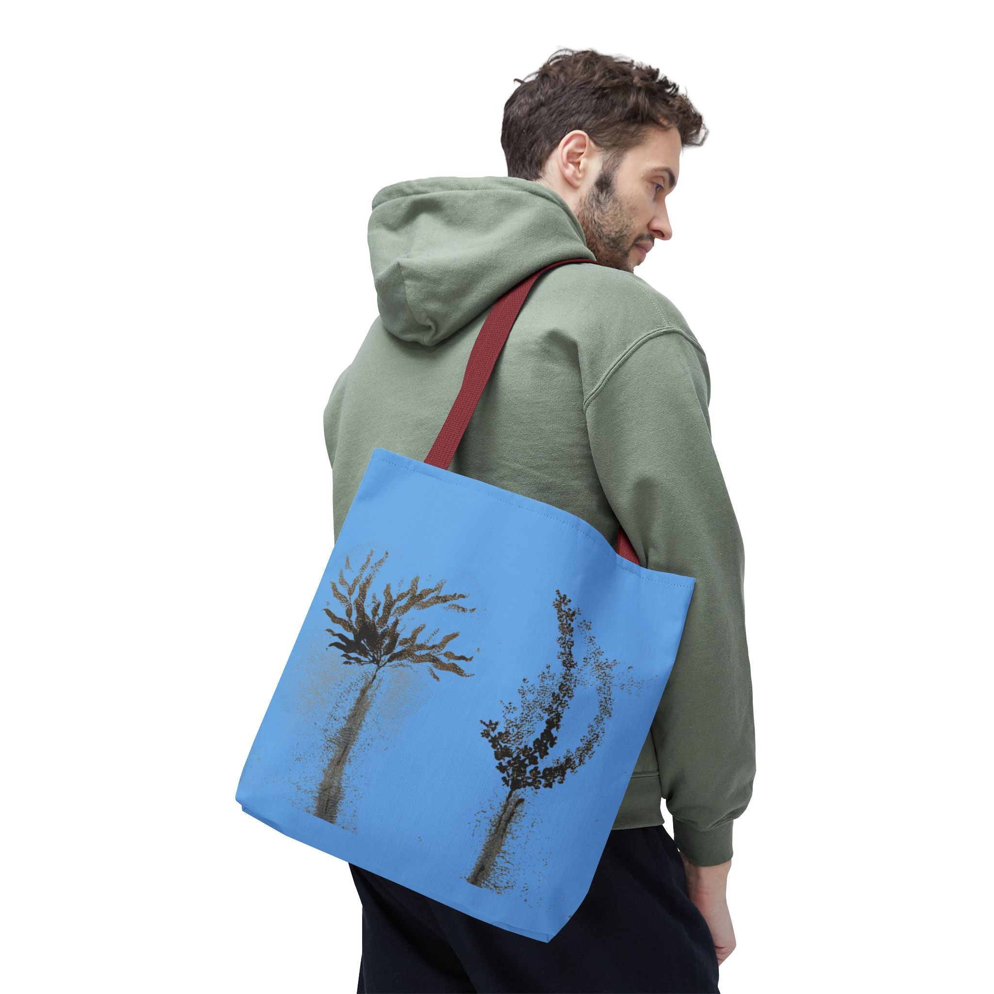 Botanical Sketch Tote Bag — Minimal Blue Wildflower Print