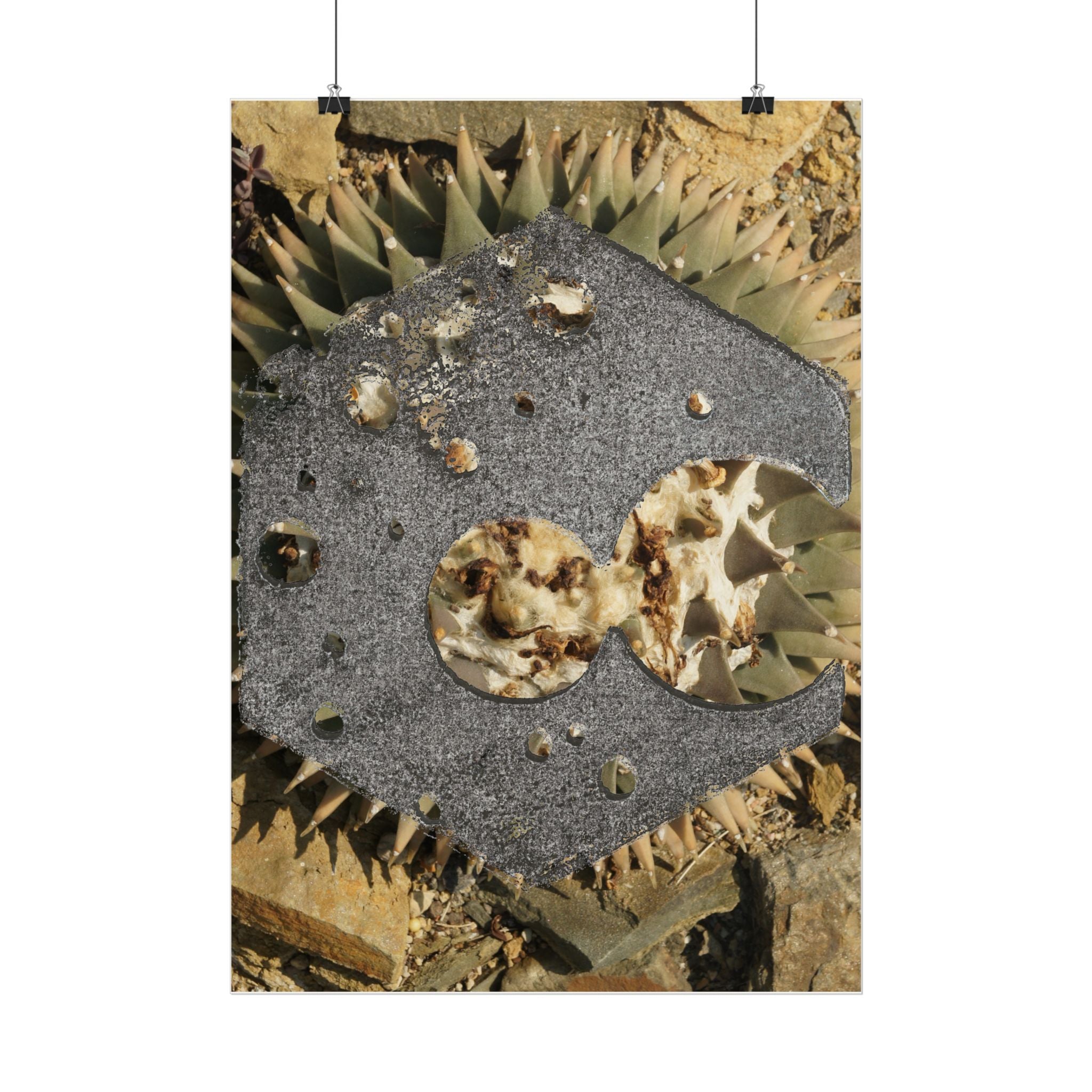 Abstracte geode collage verticale poster | Mineralen kunst muurprint 