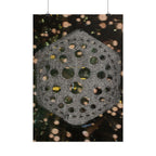 Hexagonal Orb Abstract Vertical Poster | Geometric Space Art