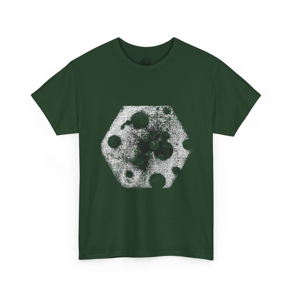 Hex Moon Graphic Tee Design Hex34 — Distressed Space Cheese Vintage Astronomy T-Shirt